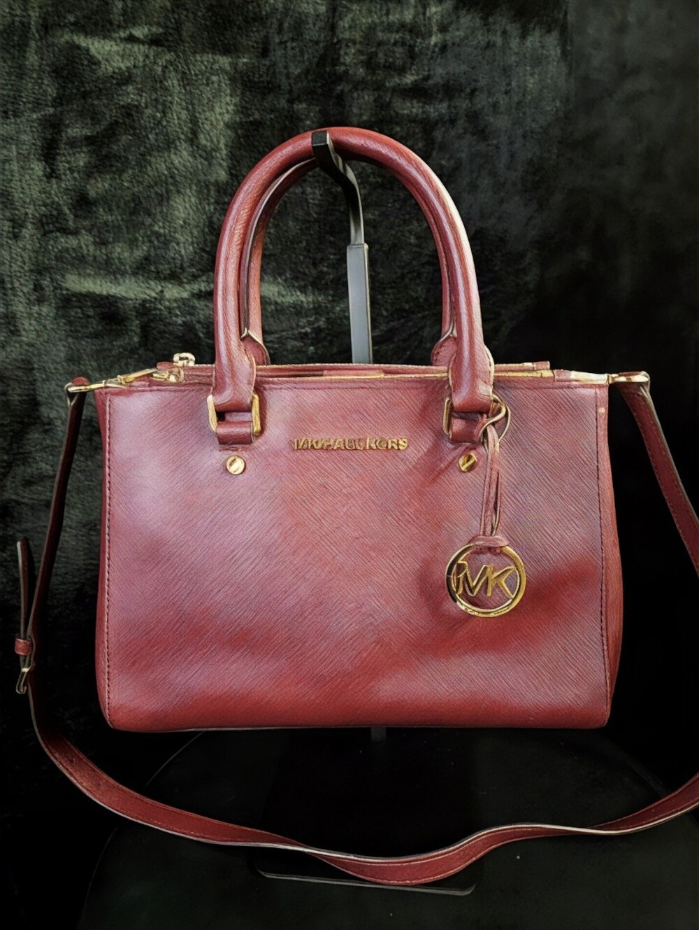 Michael Kors Sutton Saffiano Leather Satchel- Merlot